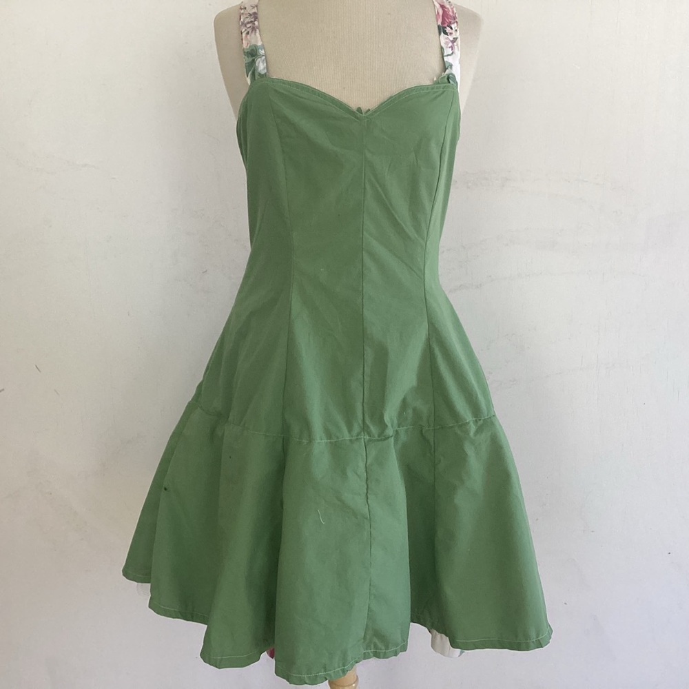 Upcycle Annie Fit/Flare Sweetheart Neckupcycled Floral Kentucky Derby Dress.L - Picture 12 of 14